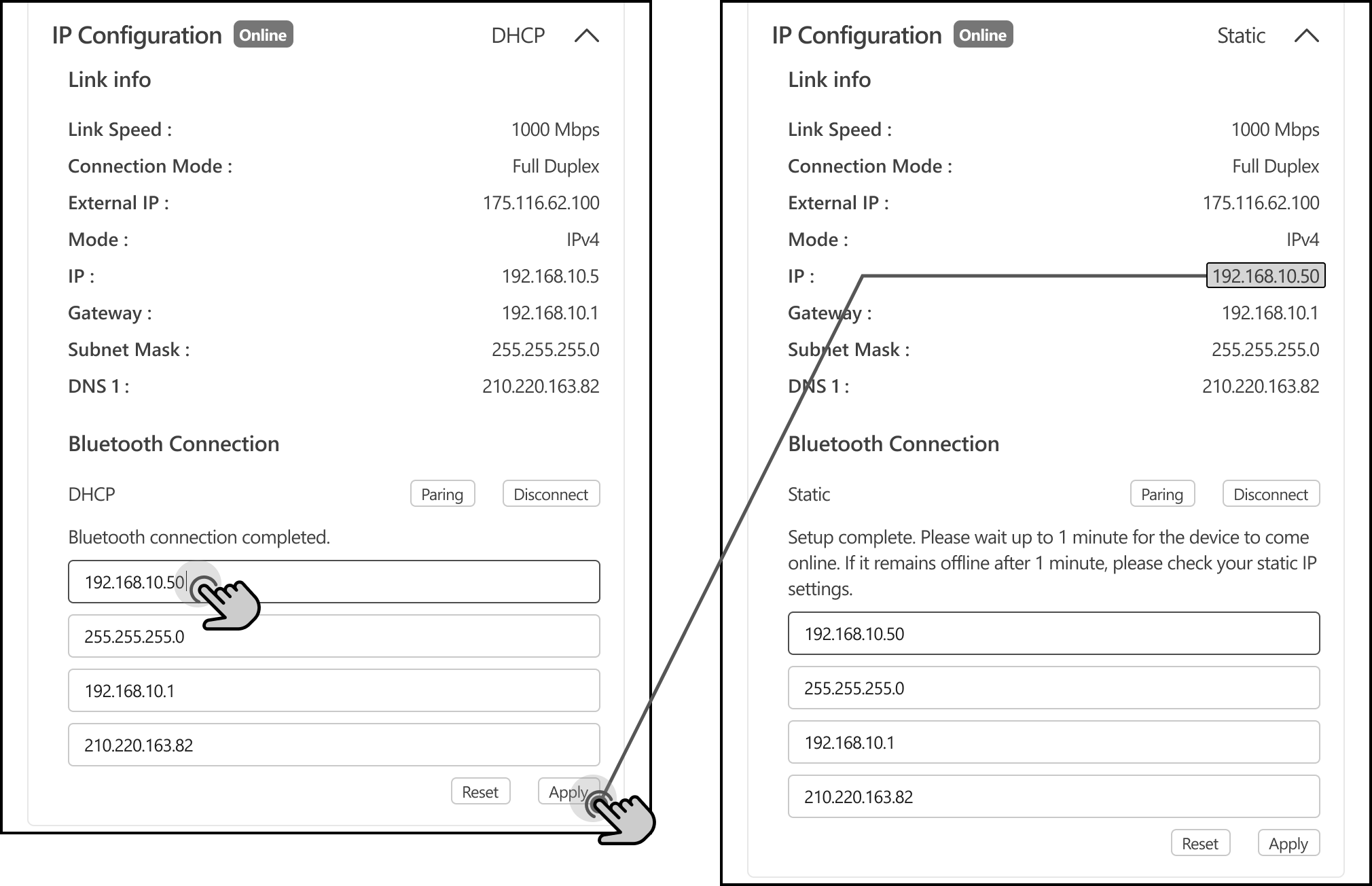 Configuring Static IP